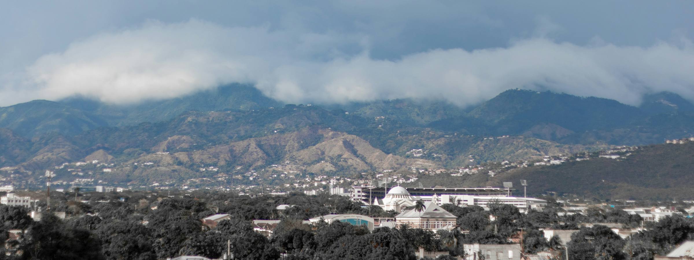 Kingston and the Blue Mountains under cloud