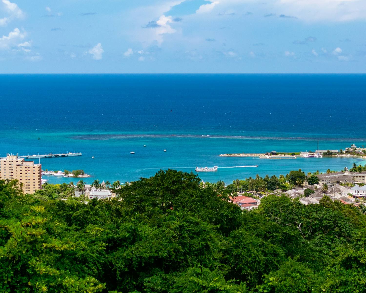 The bay and coastline at Ocho Rios, Jamaica